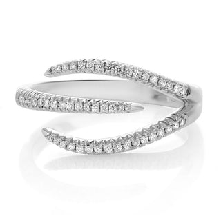 14K White, Yellow or Rose Gold 0.16cttw Diamond Staggered Ring
