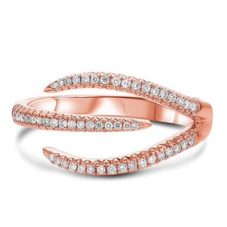 14K White, Yellow or Rose Gold 0.16cttw Diamond Staggered Ring