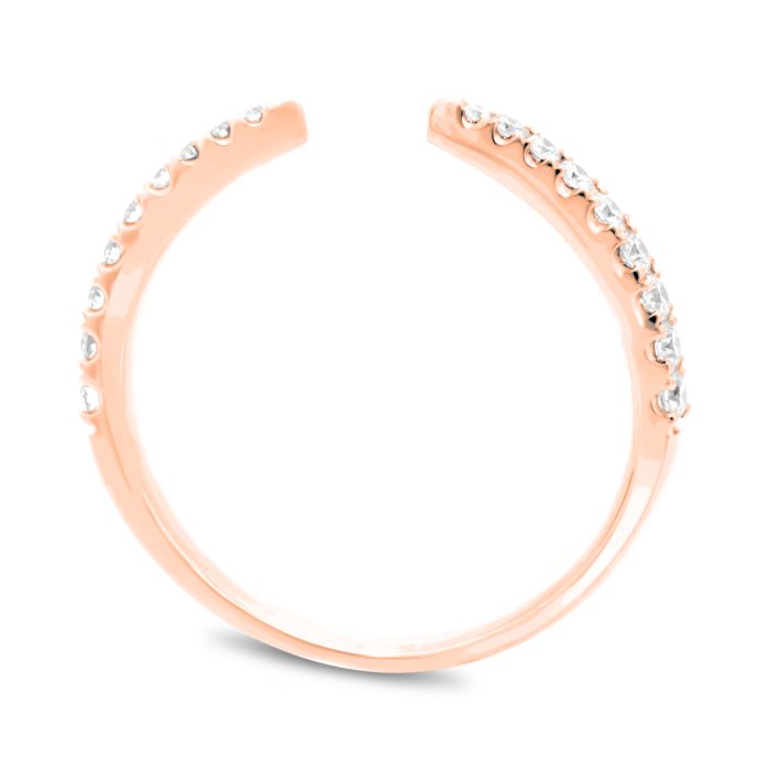 14K White, Yellow or Rose Gold 0.20cttw Open Diamond Band