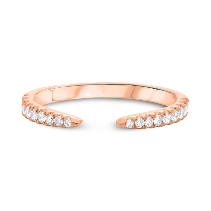 14K White, Yellow or Rose Gold 0.20cttw Open Diamond Band