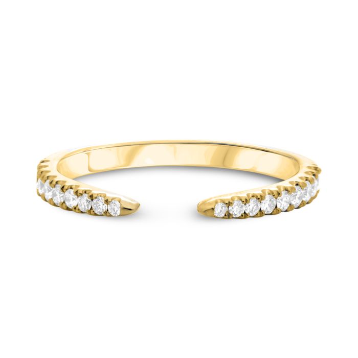 14K White, Yellow or Rose Gold 0.20cttw Open Diamond Band