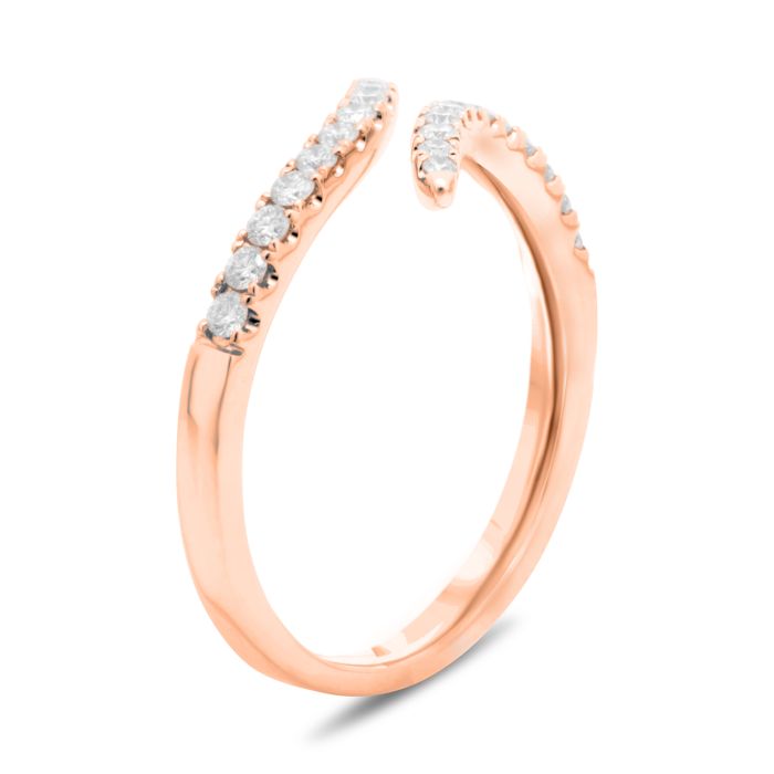 14K White, Yellow or Rose Gold 0.31cttw Diamond Wrap Ring