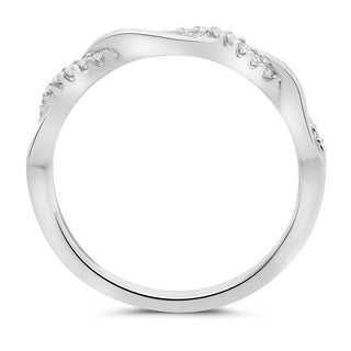 Anillo de pavé retorcido de diamantes de 0,10 quilates de oro blanco, amarillo o rosa de 14 quilates 