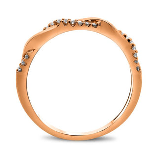Anillo de pavé retorcido de diamantes de 0,10 quilates de oro blanco, amarillo o rosa de 14 quilates 