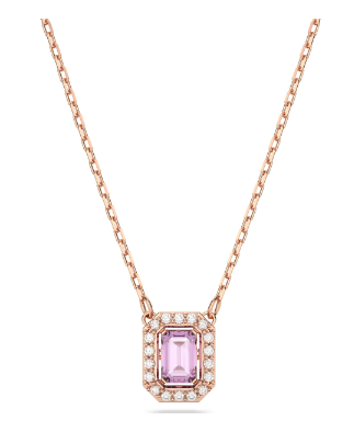 Swarovski Millenia Necklace, Octagon Cut, Purple, Rose Gold-tone Plated 5640291- Discontinued