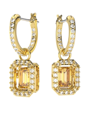 Swarovski Millenia Drop Earrings, Octagon Cut, Yellow, Gold-tone Plated 5641169